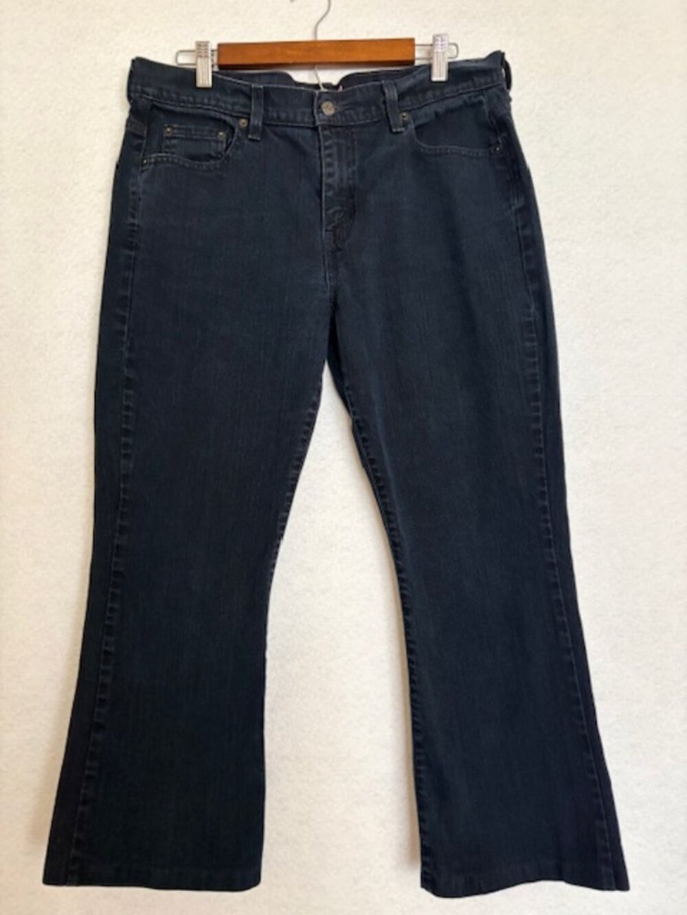 Levi Bootcut Womens 515 Slight Stretch Classic Dark Wash Distressed 14Short